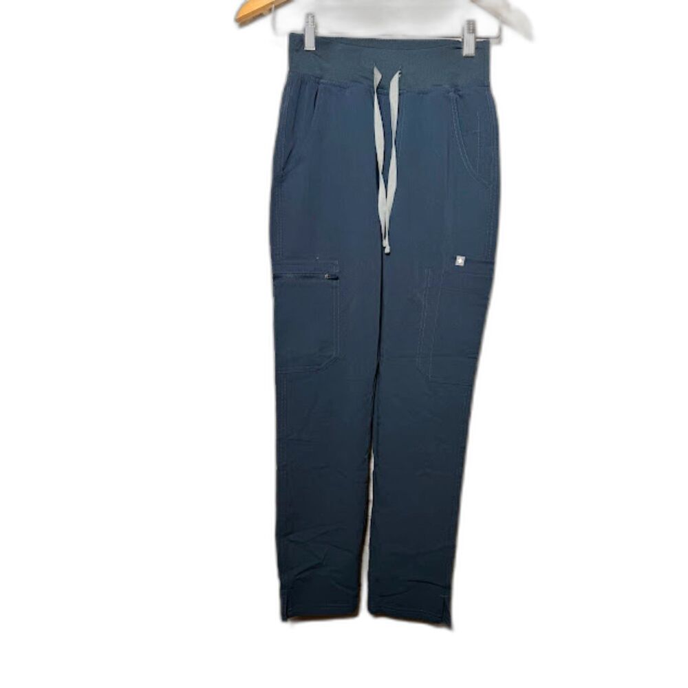 FIGS Scrubs Size XXS Navy/Gray HW Yola PO 3015 Nursing Work Uniform Scrub Pant
